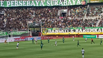 Babak Pertama Laga 730 Game, Persebaya Unggul 1-0 Lawan Bali United