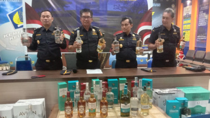 Bea dan Cukai Khusus Kepri, Mengamankan 6828 Botol Minuman Beralkohol Ilegal dengan Nilai Barang Rp 4,5 Miliar