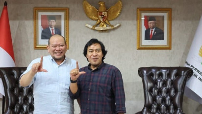 Maju Calon DPD, Komedian Komeng Sowan ke LaNyalla