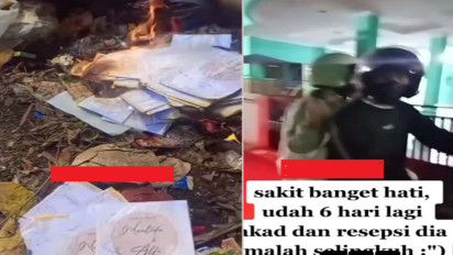 Perih Tak Bertuan! H-6 Akad Nikah, Seorang Lelaki Bakar Undangan Pernikahan karena Calonnya Selingkuh