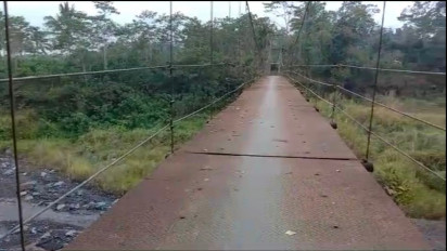 Keterlaluan, Sling Baja Jembatan Gantung Sungai Besuk Sat Pasrujambe Lumajang Hilang Dicuri