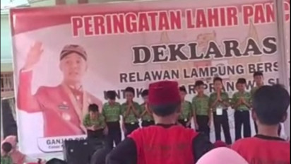 Heboh! Anak Kecil hingga Guru SD Terekam Ikut Deklarasi Ganjar, Bawaslu Lampung Bakal Investigasi