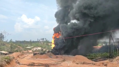 Sumur Tambang Minyak Ilegal Meledak di Musi Banyuasin, Pemiliknya Ditangkap Polisi