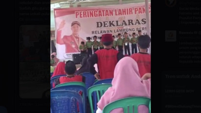 Jadi Perbincangan Publik! Relawan Ganjar Pranowo Libatkan Anak SD saat Deklarasi di Lampung