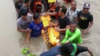 Diduga Mengantuk, Sopir Mobil Pickup Terjun ke Irigasi Tegineneng Lampung Ditemukan Meninggal