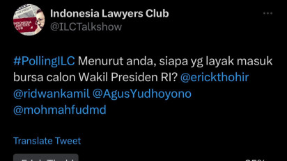 Hasil Polling ILC Bursa Cawapres: AHY Pertama Disusul Ridwan Kamil hingga Erick Thohir