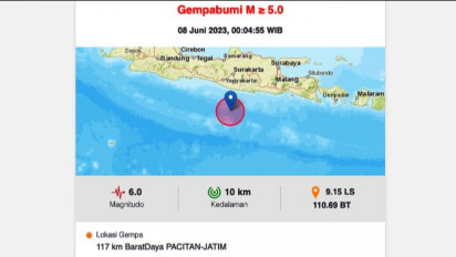 Gempa Bumi M 6.0 di Pacitan Membuat Barang Terpelanting