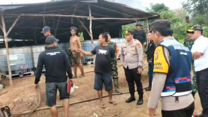 Aparat Gabungan Melakukan Razia Sumur dan Tempat Penyulingan Minyak Ilegal