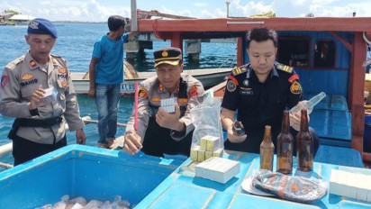 Tim Gabungan Tangkap Kapal Pengebom Ikan di Perairan Pulau Simeulue