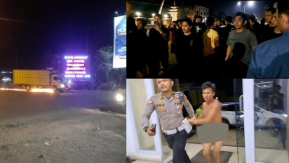 Truk Seret Motor Warga Hingga Keluarkan Api, Sopir Babak Belur Dihajar Massa