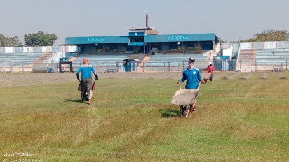 Sambut Liga 2, Stadion Surajaya Lamongan Mulai Diperbaiki