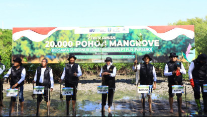 Peringati Hari Lingkungan Hidup Se-Dunia, Sedekah Oksigen dengan Tanam 20 Ribu Pohon Mangrove di Gunung Anyar Surabaya