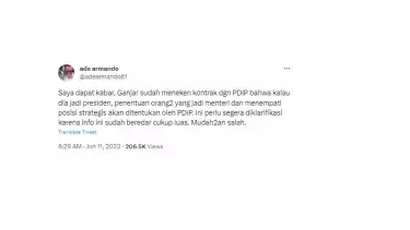 Unggahan Ade Armando.