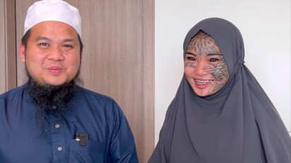 Masya Allah Cantiknya, Cewek Punk Penuh Tato di Wajah ini Kenaman Gamis dari  Ustaz Ebit Lew