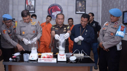 Polres Langsa Aceh Musnahkan 453 Gram Sabu dengan Cara Diblender