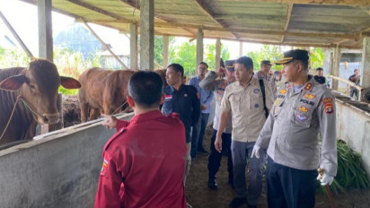 Cegah Penyakit pada Hewan Ternak, Polres dan Dinas Lampung Barat Sidak Kandang Sapi Jelang Idul Adha