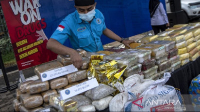 BNN Babel Musnahkan Narkotika Senilai Rp10,261 Miliar