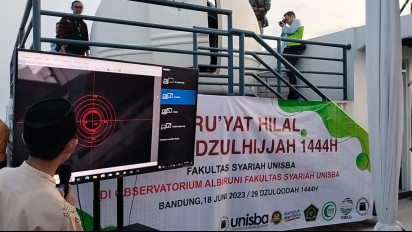 Hilal Tidak Terlihat Hasil Pengamatan Awal Zulhizah 1444 Hdi Observatorium Albiruni Unisba, Dibawah Satu Derajat