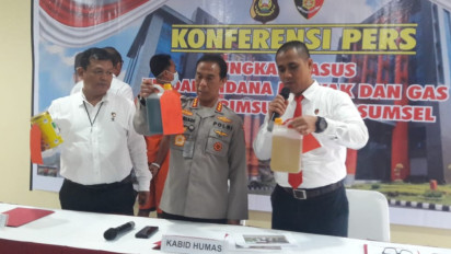 Ditreskrimsus Polda Sumsel Tangkap Pelaku Pengoplosan BBM Ilegal