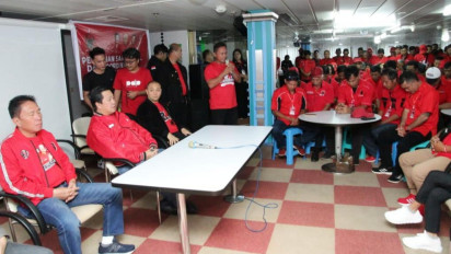 Dipimpin Wagub Sulawesi Utara Steven Kandouw, 2.300 Kader PDIP Naik Kapal Hadiri Puncak Peringatan Bulan Bung Karno di GBK