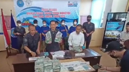 BNN Sumsel Gagalkan Pengiriman 20 Kilogram Sabu Asal Malaysia