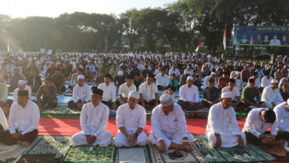 Ribuan Jamaah di Langkat Padati Alun-alun Laksanakan Sholat Idul Adha