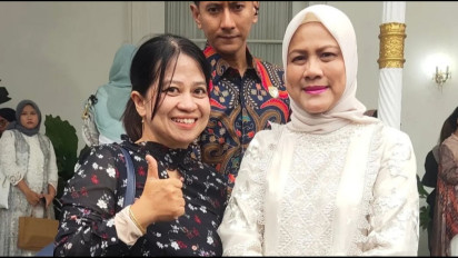 Warga Ini Beruntung, Pertama Kali Sholat Ied di Gedung Agung Bisa Foto Bersama Ibu Negara Iriana Joko Widodo