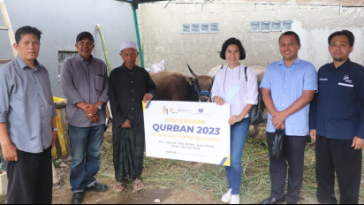Sambut Idul Adha 1444 H, PT Bahana Sukma Sejahtera Salurkan Kurban 3 Ekor Sapi dan 2 Ekor Kambing di Cijeruk Bogor