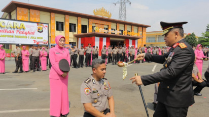 555 Personel Polda Lampung Mendapat Kenaikan Pangkat di Hari Bhayangkara Ke-77