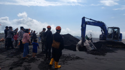 Gunakan Alat Berat, Bangkai Hiu Tutul Dikubur di Pesisir Pantai Selatan Lumajang