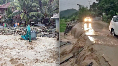 Banjir Melanda Desa Tanjung Sirih di Lahat: Sungai Lim Meluap Tutupi Jalinsum, Dua Eksavator Terendam