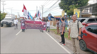 Bendera Kirab Pemilu 2024 Tiba di Ogan Ilir, KPU Fokus Sosialisasi Pileg dan Pilpres