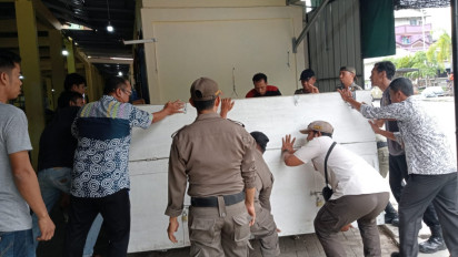 Lapak Pedagang di Pasar Puan Maimun Digusur dan Diganti dengan Mural