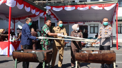 Menurun Dibanding Tahun Lalu, Ribuan Barang Bukti Hasil Tindak Pidana di Kejari Malang Dimusnahkan