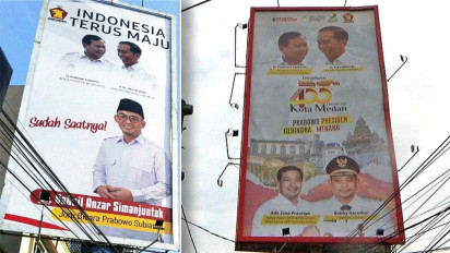 Baliho Prabowo dan Jokowi Mejeng di Kota Medan, Pertanda Koalisi?