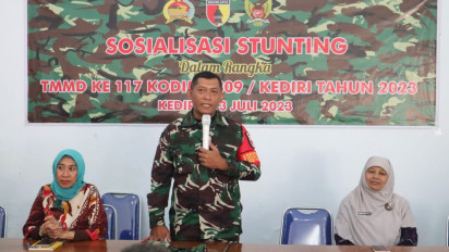 TMMD 2023, Kodim 0809 Kediri Sosialisasikan Kesehatan Stunting  