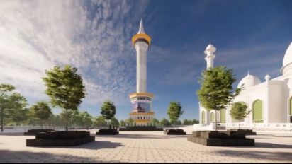 Menara Pandang Masjid Agung Achmad Bakrie Dibangun, Bakal Jadi yang Tertinggi di Sumatera Utara