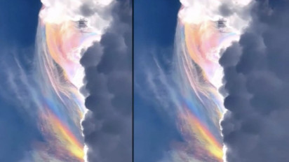 Viral! Video Fenomena Langka Penampakan Awan Warna Pelangi, Rupanya Akan Terjadi Hal Ini?