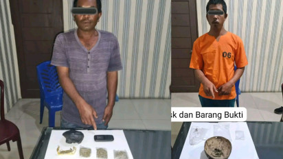 Edarkan Ganja, Dua Pemuda di Tanah Karo Diboyong Polisi