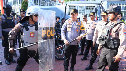 Antisipasi Kerawanan Jelang Pemilu 2024, Polres Gresik Mulai Cek Peralatan Pengendali Masyarakat