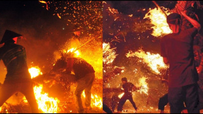 Netizen Sebut Simulasi 'Neraka' Bagi Warga Jepara yang Lakukan Tradisi Perang Obor