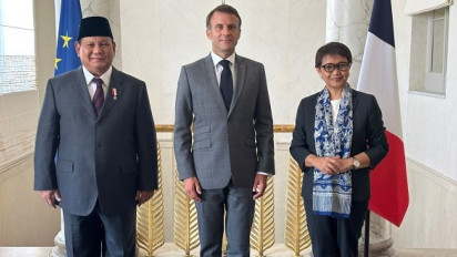 Prabowo Subianto Diterima Presiden Macron di Istana Élysée Usai 2+2 RI-Prancis