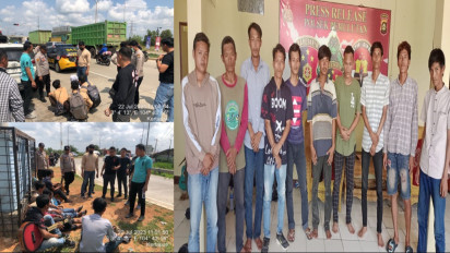 Belasan Remaja Pelajar dan Pengamen Diamankan Polisi Lantaran Membahayakan Pengendara di Jalinsum Palembang-Indralaya
