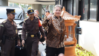 Airlangga Hartarto Tiba di Kejaksaan Agung