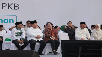 Harlah ke-25 PKB, Prabowo Satu-satunya Menteri yang Duduk Bareng Jokowi