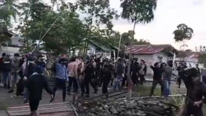 Bentrok Dua Kelompok Warga di Kecamatan Dumoga Timur, Bolaang Mongondow, Saling Serang Menggunakan Parang, Tombak, Batu Serta Senapan Angin