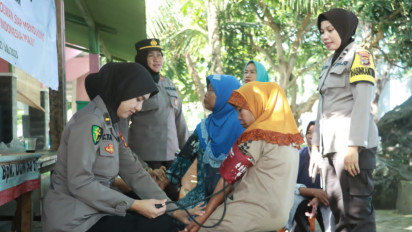 Jelang HUT Polwan, Polres Lampung Selatan Gelar Bakti Sosial Kesehatan