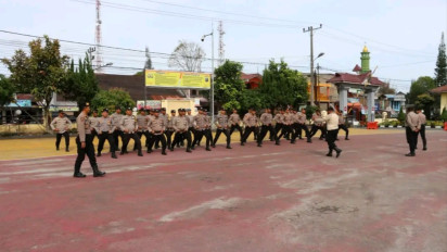 Polres Dairi Latihan Fisik untuk Pengamanan Pemilihan Kepala Desa Serentak
