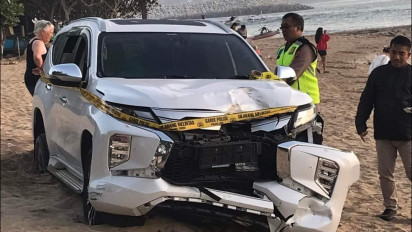 Diduga Bule Mabuk, Tinggalkan Mobil Pajero Penyok di Pantai Sanur Bali, Ini Kata Polisi...