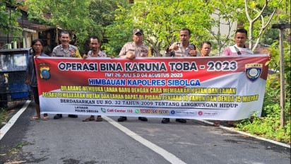 Operasi Bina Karuna Toba 2023 Dimulai, Polres Sibolga Imbau Masyarakat Cegah Karhutla